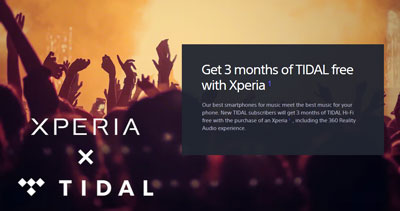 tidal free 3 month trial via sony
