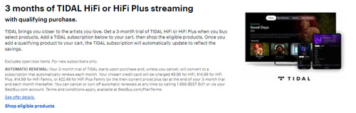 get tidal hifi plus free by bestbuy