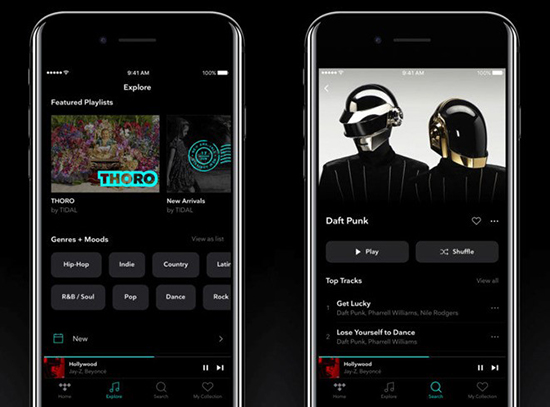 tidal user interface