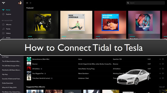 connect tidal tesla