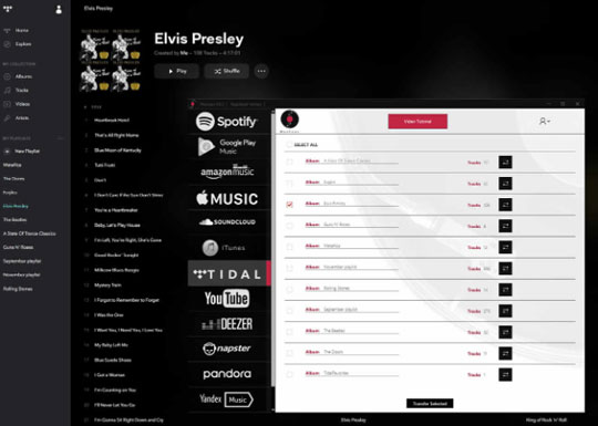 transfer tidal playlist to spotify via musconv