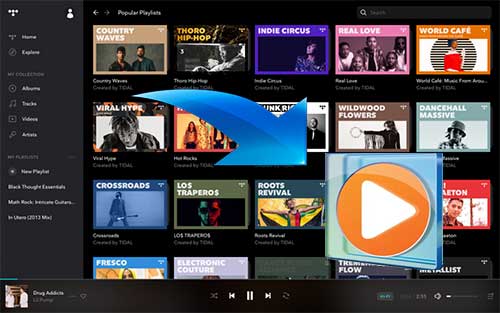 stream tidal music to windows media player