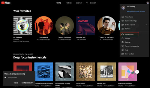 play tidal on google home by youtube music