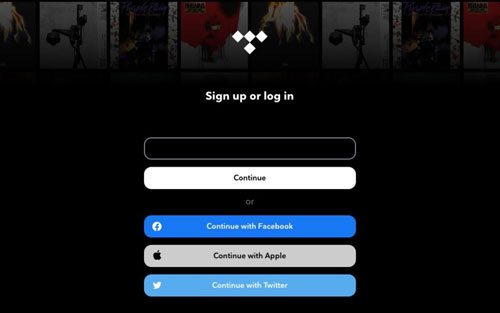 login tidal web player