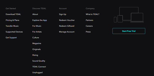 pick up download tidal option on tidal website