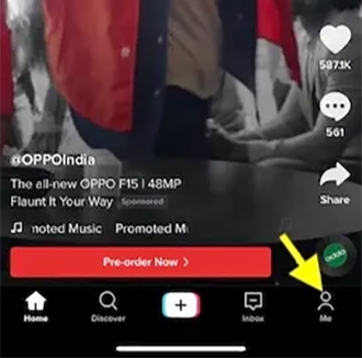 click tiktok profile