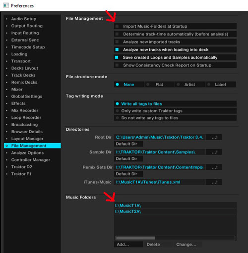 traktor dj file management