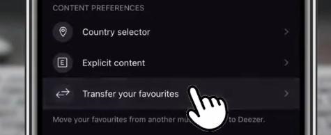transfer your favorites feature in deezer