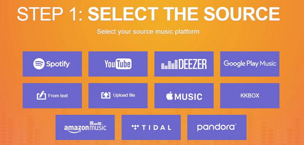 transfer spotify playlist to tidal online via tunemymusic