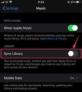 open sync library on iphone