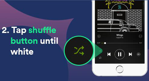turn off shuffle play on spotify android ios with premium