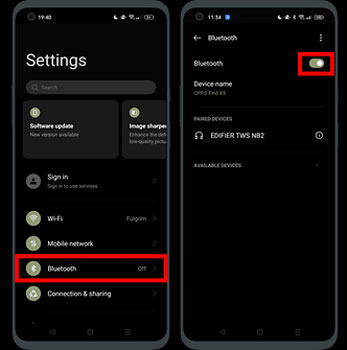 turn on bluetooth on phone to connect and stream tidal on samsung sounsbar