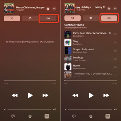turn on or off apple music autoplay ios