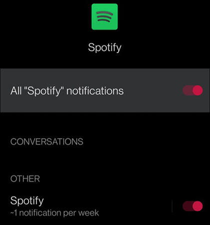 turn on spotify notifications for spotify on lock screen