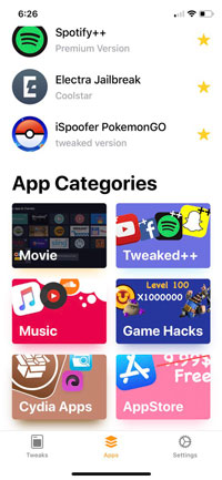 go to tweaked option on apps4iphone