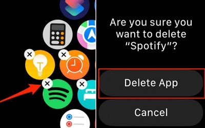 uninstall spotify to fix spotify not connecting to apple watch