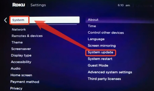 update apple tv roku