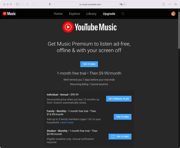 how to get youtube music premium for free