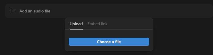 upload an audio file in notion