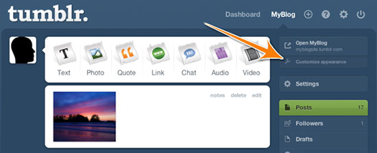 upload audio to tumblr