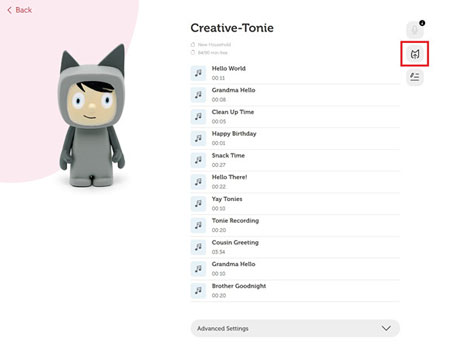add spotify music to toniebox on website