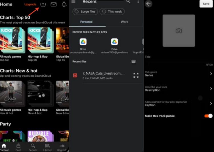 upload soundcloud on android