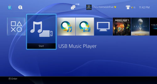 open usb music player on ps4