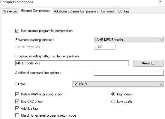 use lame mp3 encoder in eac