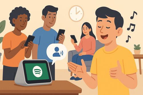 use spotify on lenovo clock within multiple household