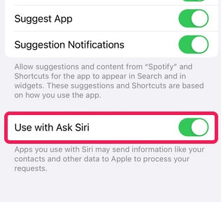 enable siri spotify on iphone
