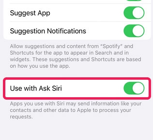 enable siri spotify on iphone