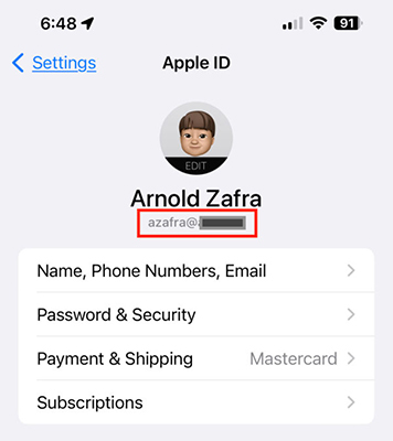 view apple id to fix apple music replay not updating