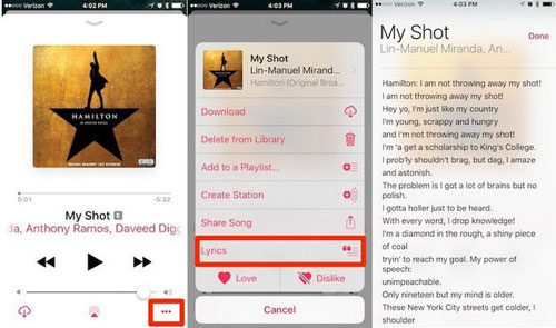view apple music lyrics on mobile device