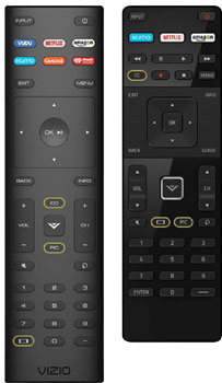 press v button on vizio tv remote control