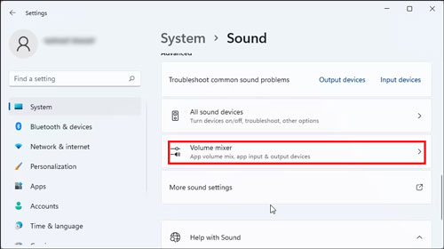 windows volume mixer