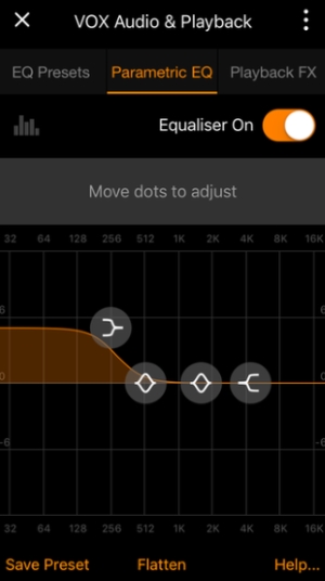 vox music player eq settings