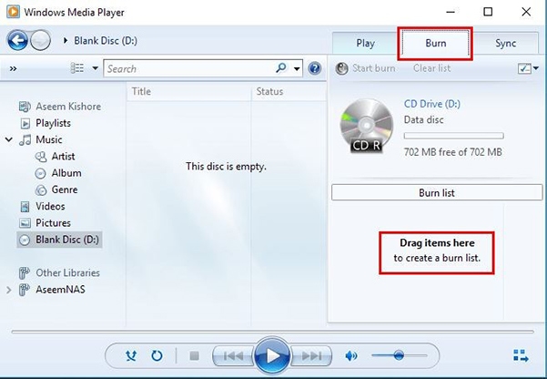 burn youtube music to cd via windows media player