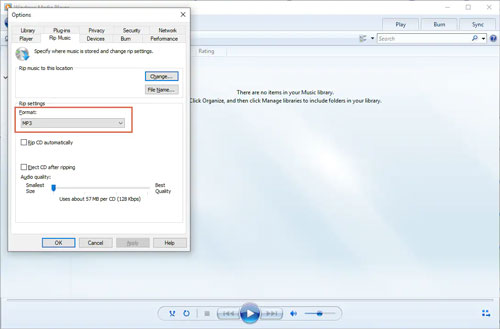 convert an m4a to mp3 by wmp