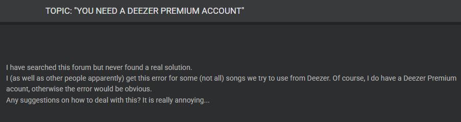 you need a deezer premium error