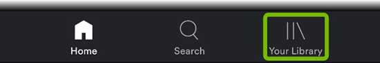 go to your library on spotify mobile app