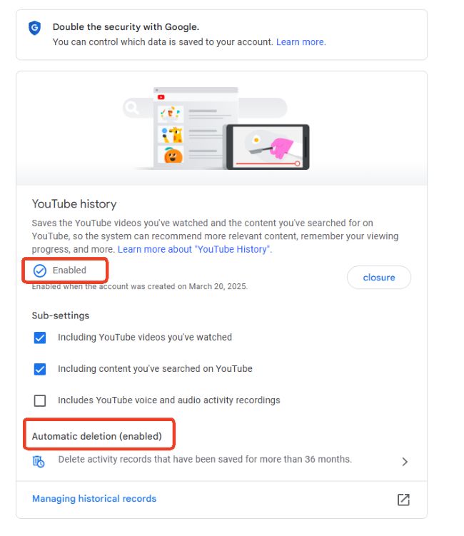 youtube history anto delete