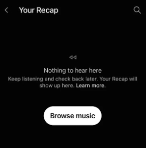 youtube music recap not showing