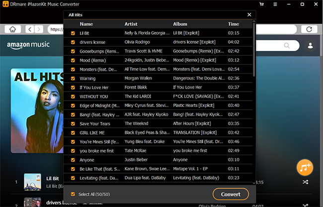 select amazon prime music to drmare to convert for kindle fire