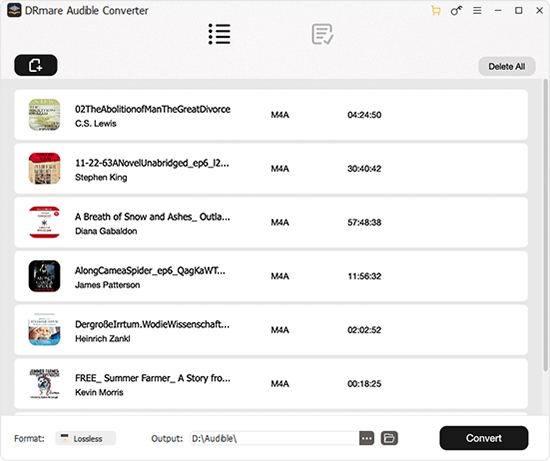 import audible aax files to drmare