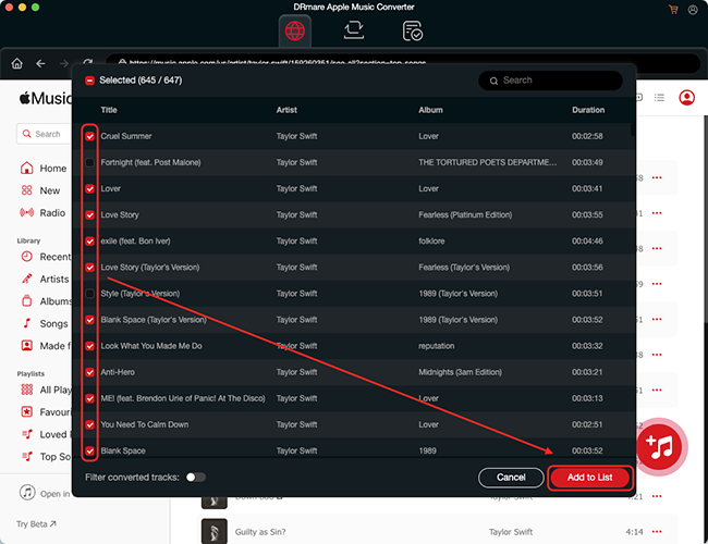 add apple music songs to drmare audio converter