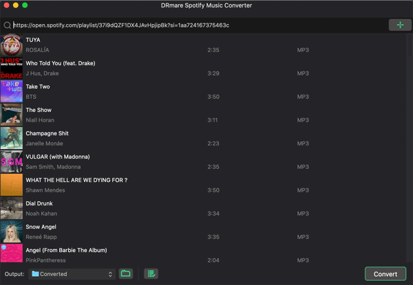 import music tracks from spotify to drmare music converter