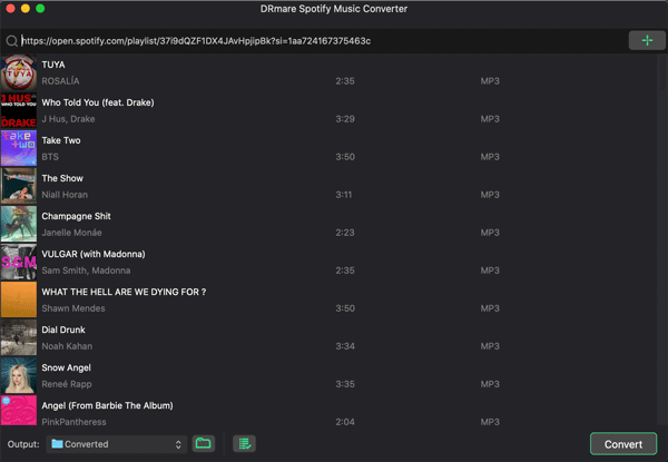 load spotify music to drmare