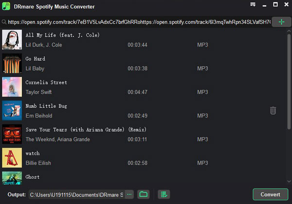 add spotify songs to drmare music converter