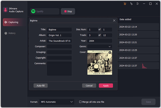 adjust and keep recorded music files of soundclick