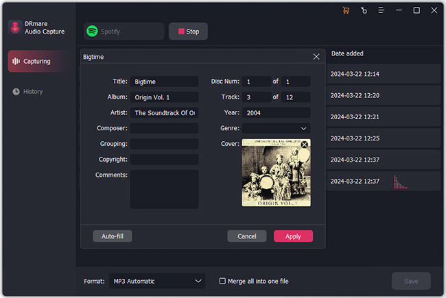 adjust recorded rdio audio